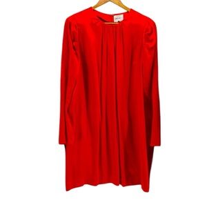 Nine West women’s medium orange red shift dress long puffy sleeve valentine love